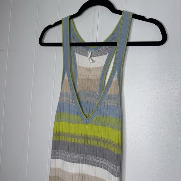 Daily Practice Anthropologie Women’s Tuvalu Striped Ribbed Knit Tank Dress Small - Picture 3 of 5
